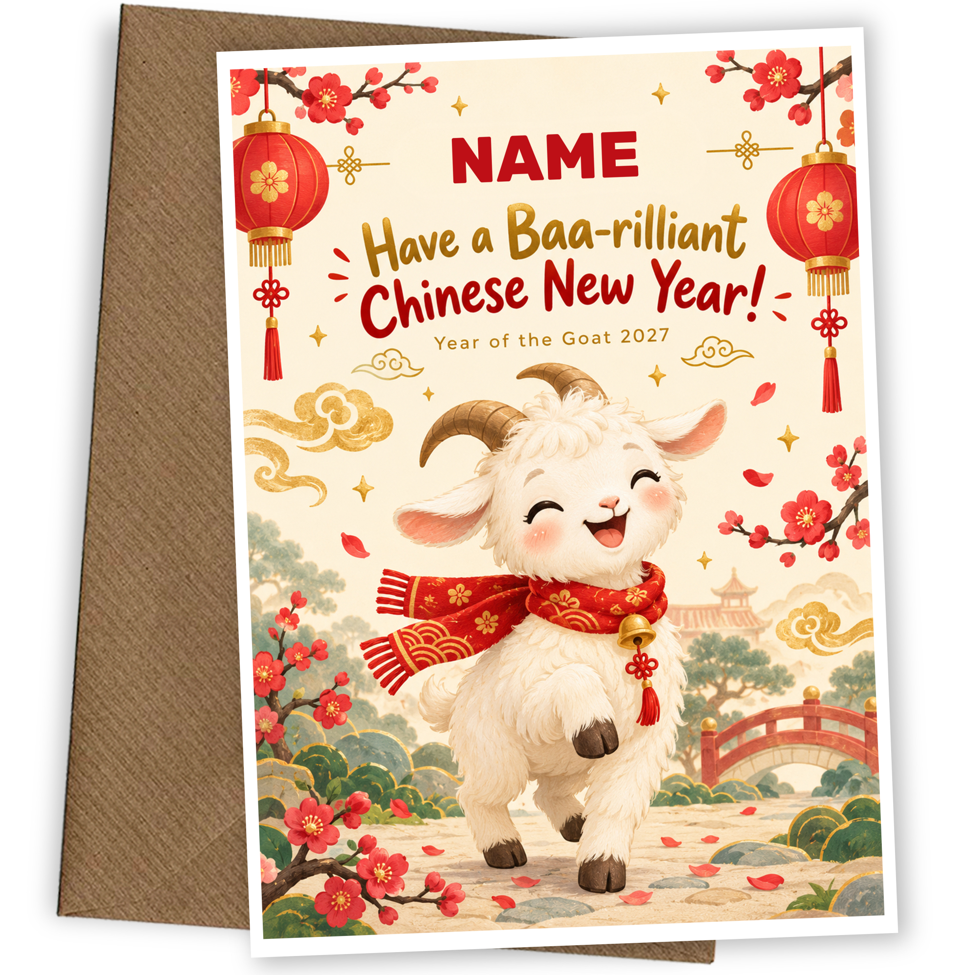 Chinese New Year Card Year Of The Goat