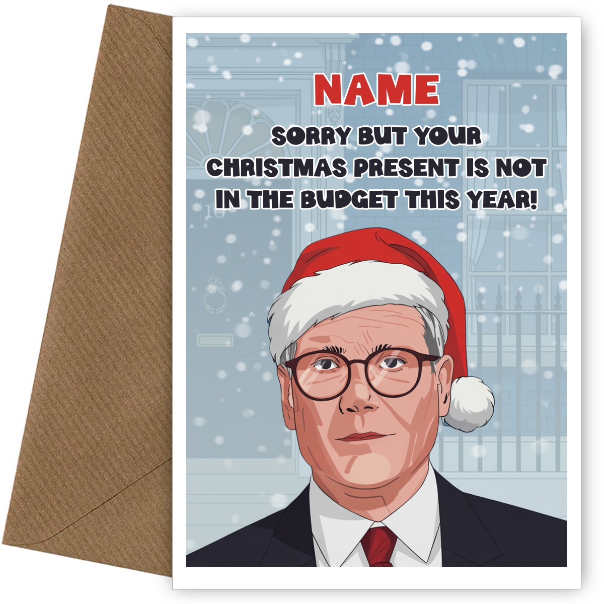Funny Christmas Card - Present Not in the Budget - Christmas Card for Adult, Friend and Family
