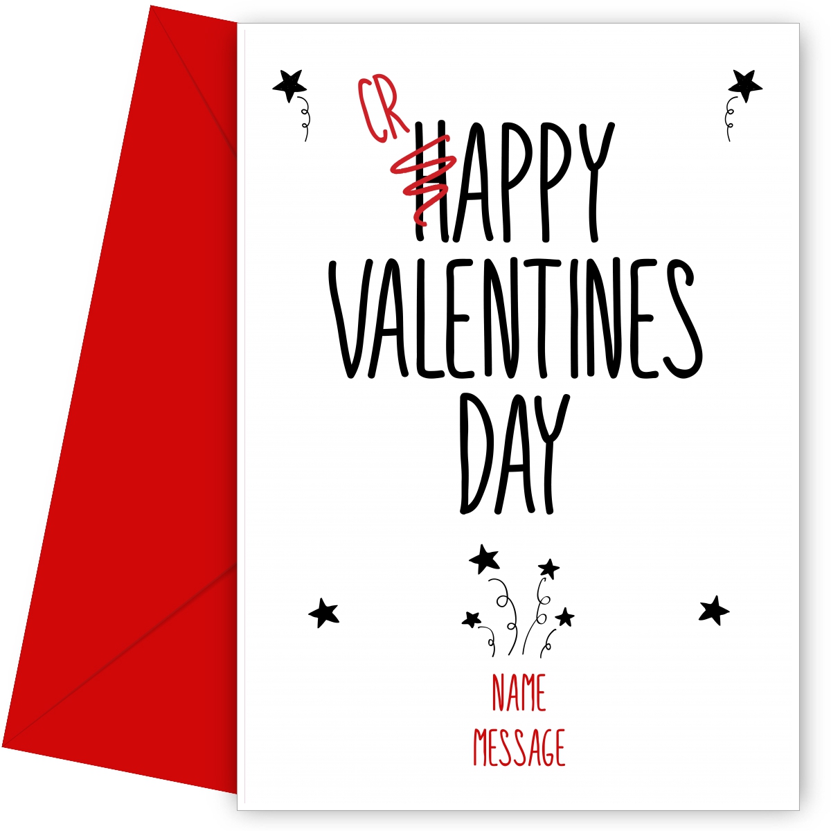 Personalised Crappy Valentines Day Card
