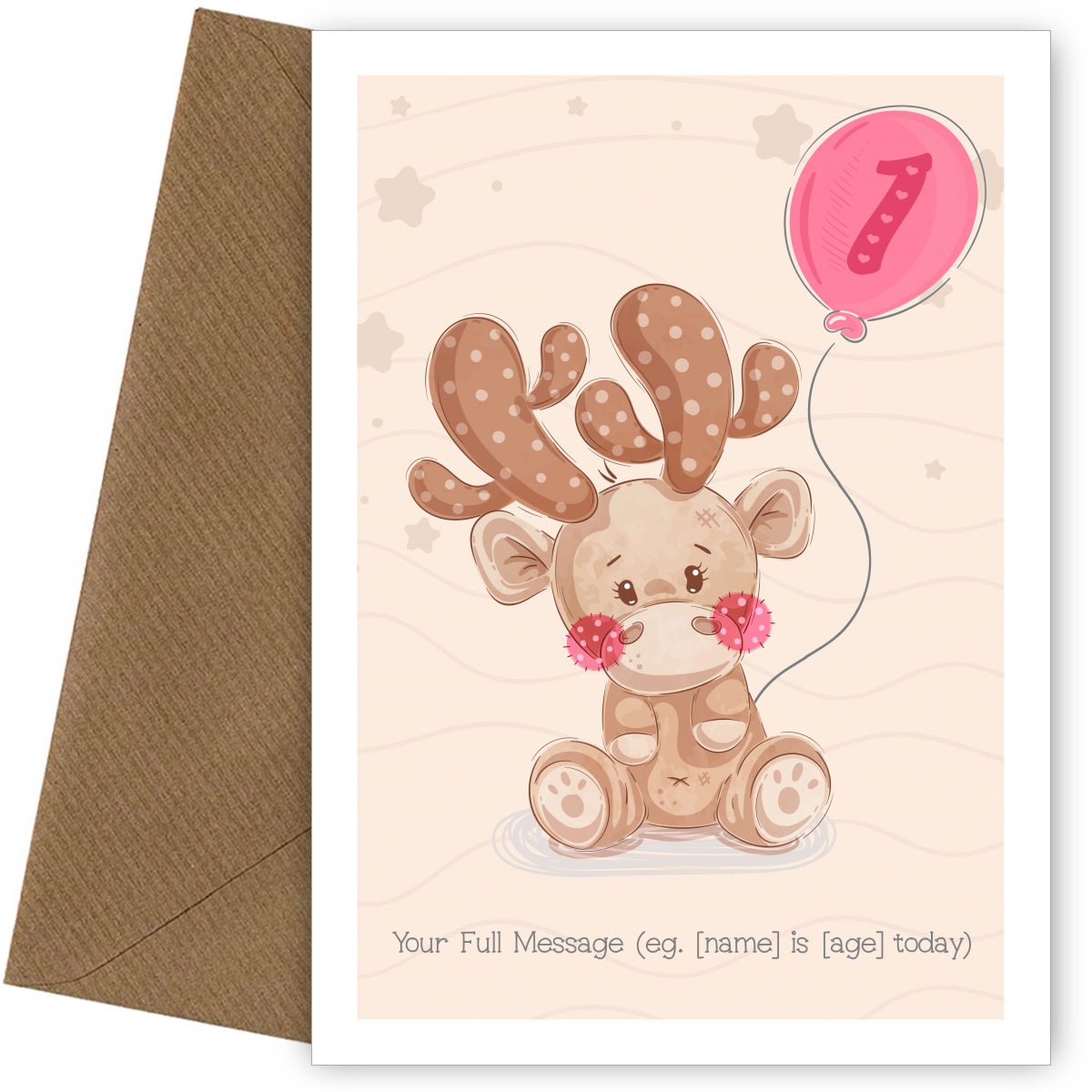 Cute Birthday Card - Deer