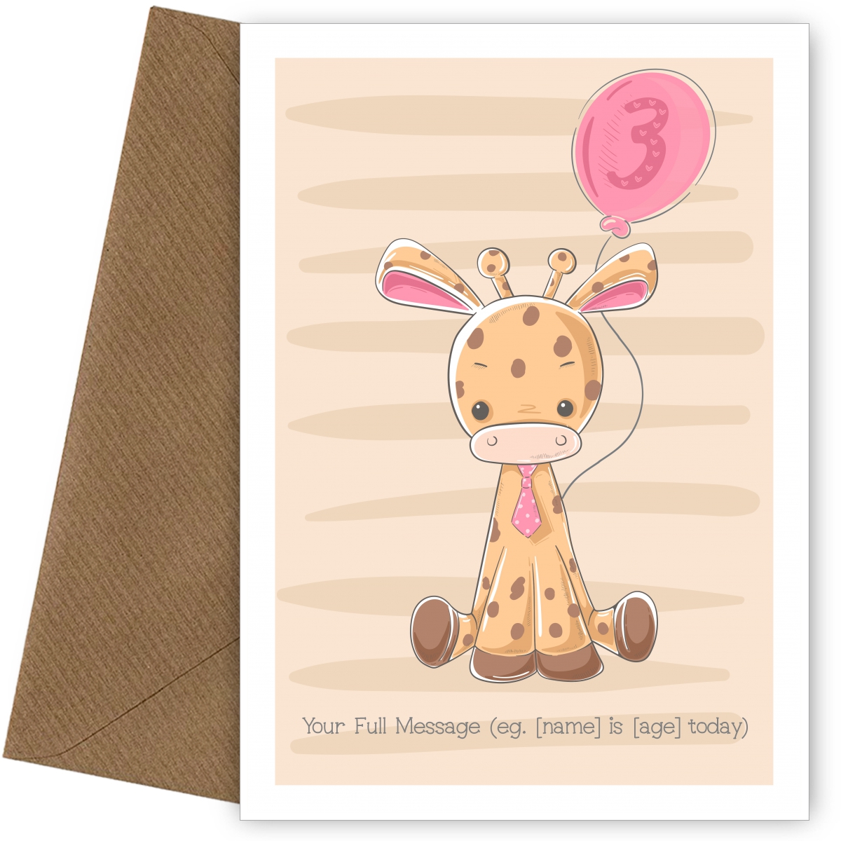 Cute Birthday Card - Giraffe wearing Tie