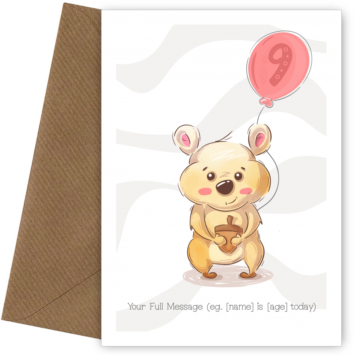 Cute 9th Birthday Card - Hamster