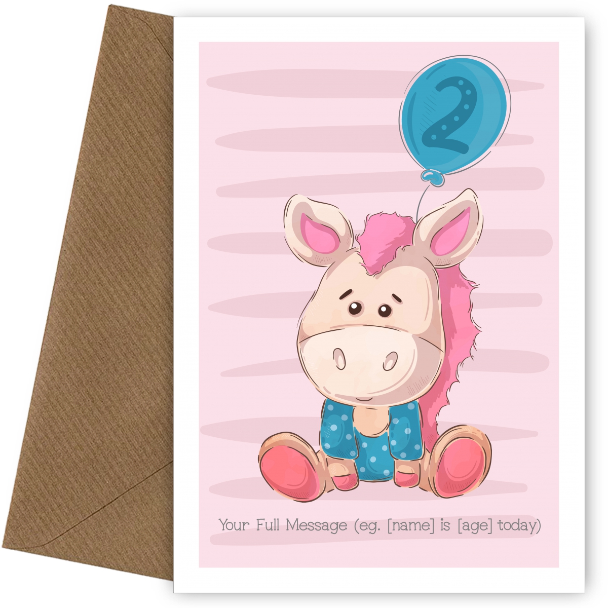 Cute 2nd Birthday Card - Horse
