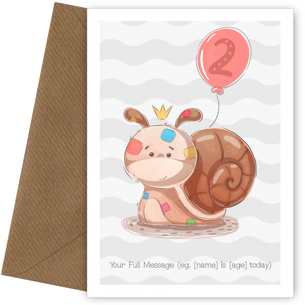 Personalised Birthday Card (Cute Snail)