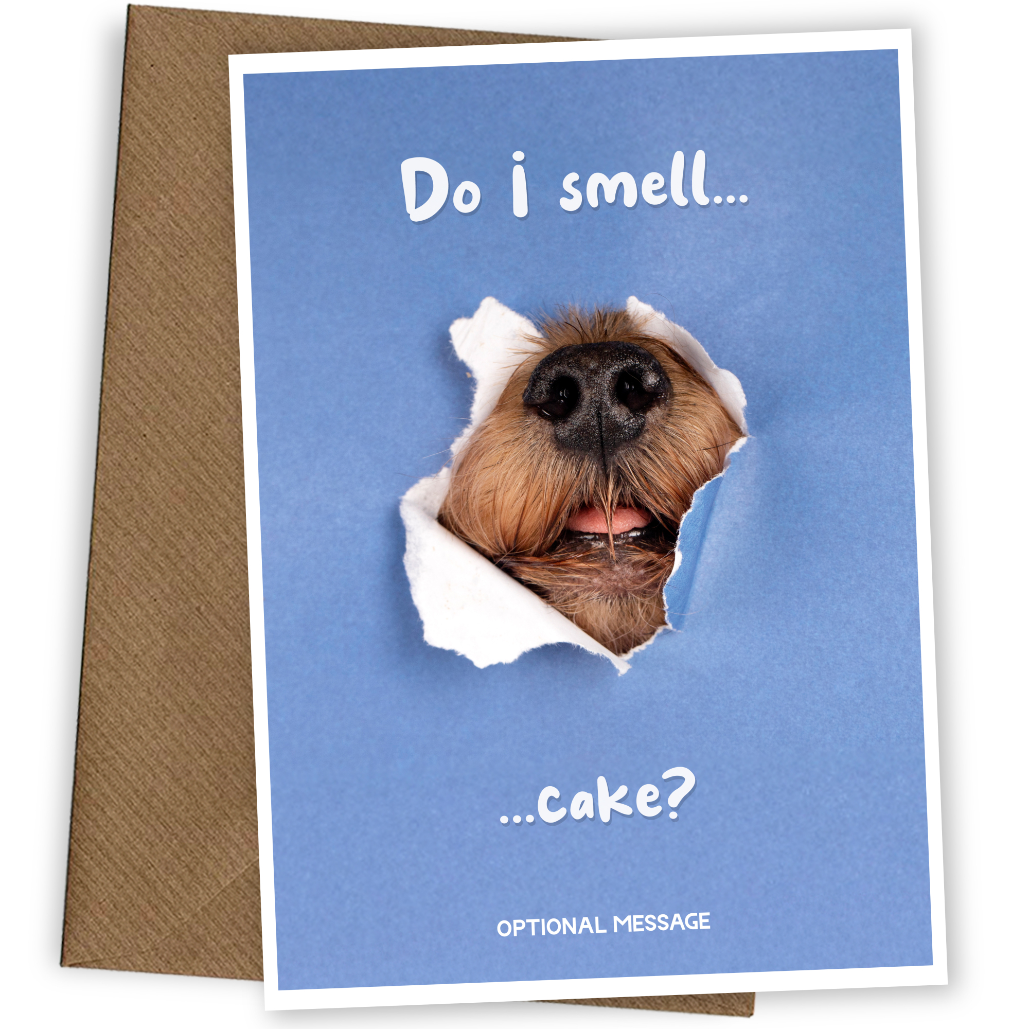 Funny Dog Birthday Card - Do I Smell Cake