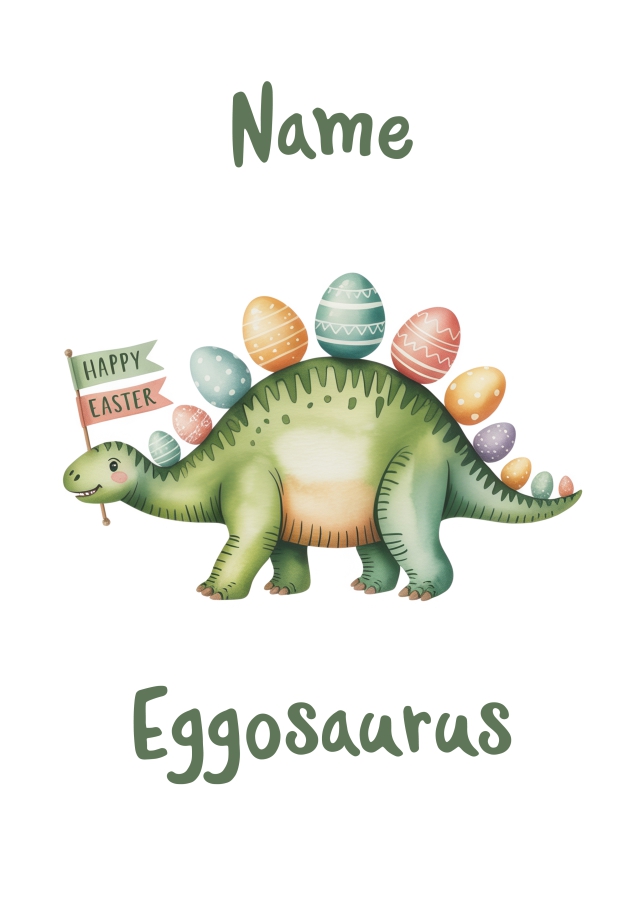 Funny Dinosaur Easter Card for Boys - Eggosaurus!