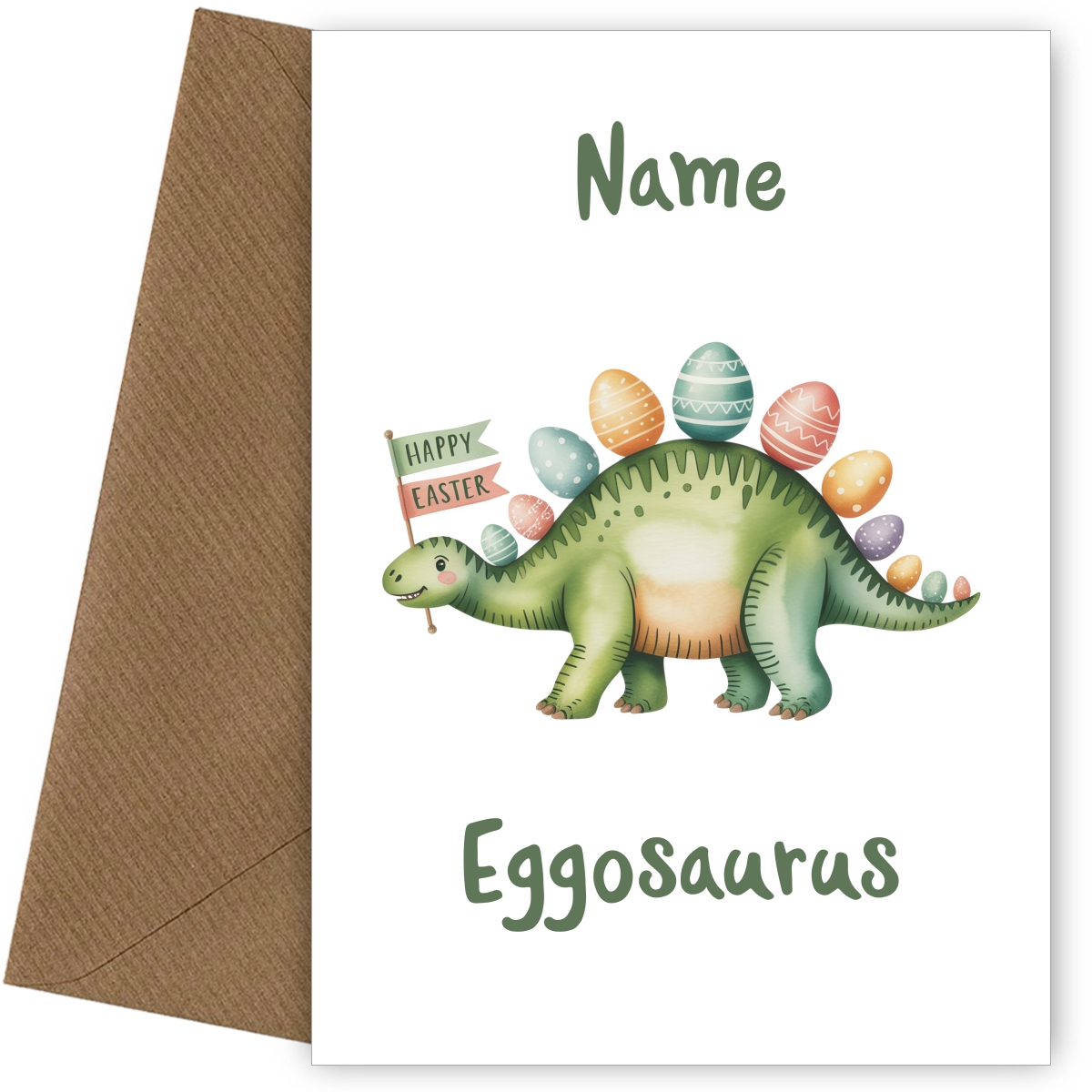 Funny Dinosaur Easter Card for Boys - Eggosaurus!