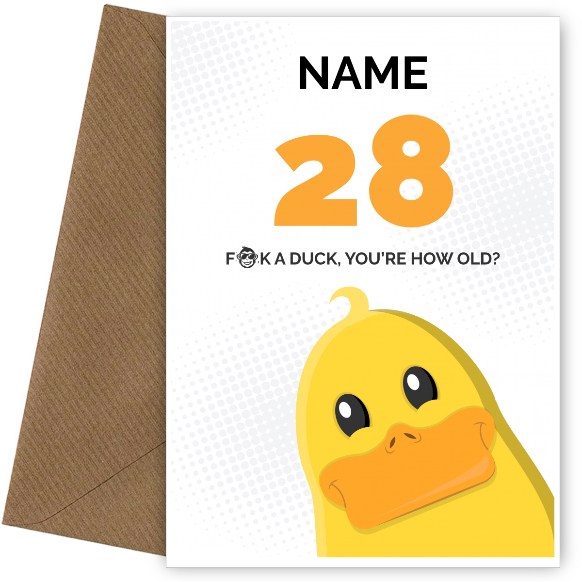 Cheeky 28th Birthday Card - F*ck a Duck, You're How Old? Cheeky 28th Birthday Card - F*ck a Duck, You're How Old?