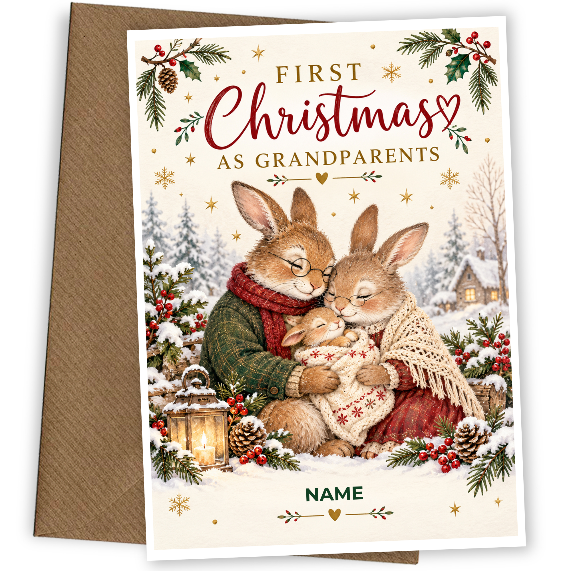 First Christmas as Grandparents Christmas Card