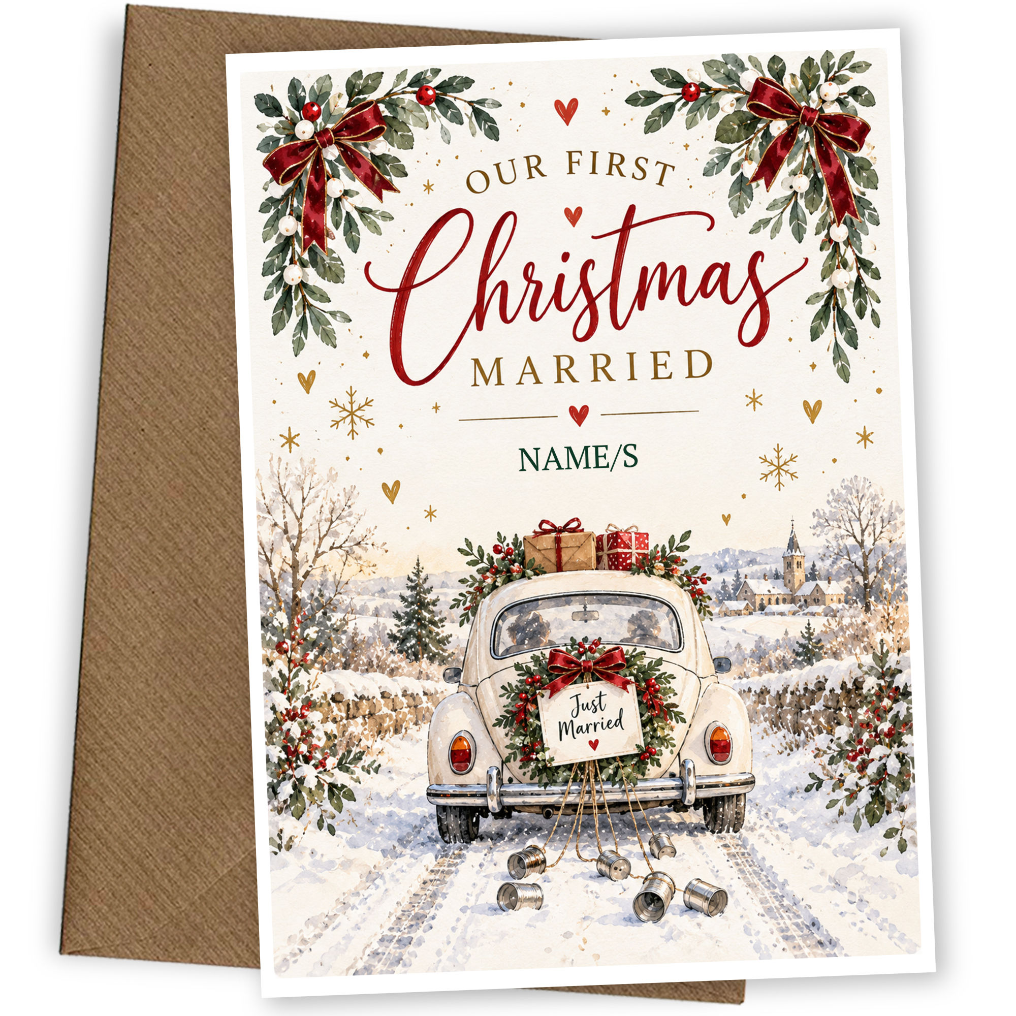 First Christmas Married Card