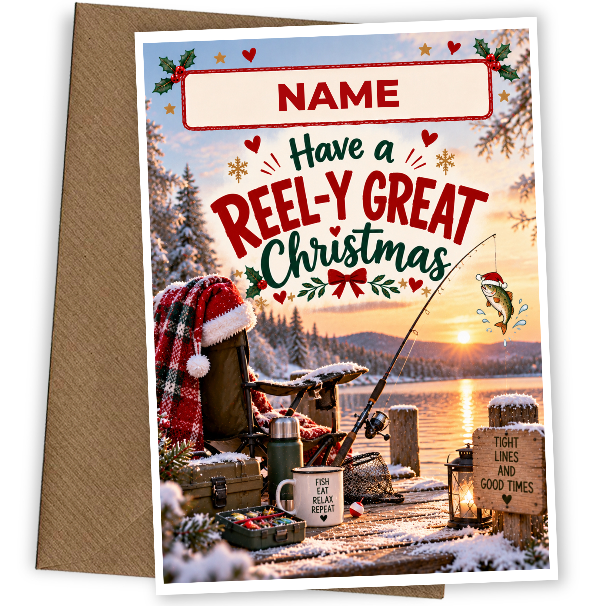Fishing Christmas Card