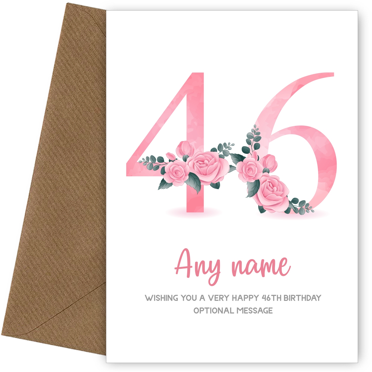 Personalised 46th Birthday Card for Women - Floral Greeting Cards