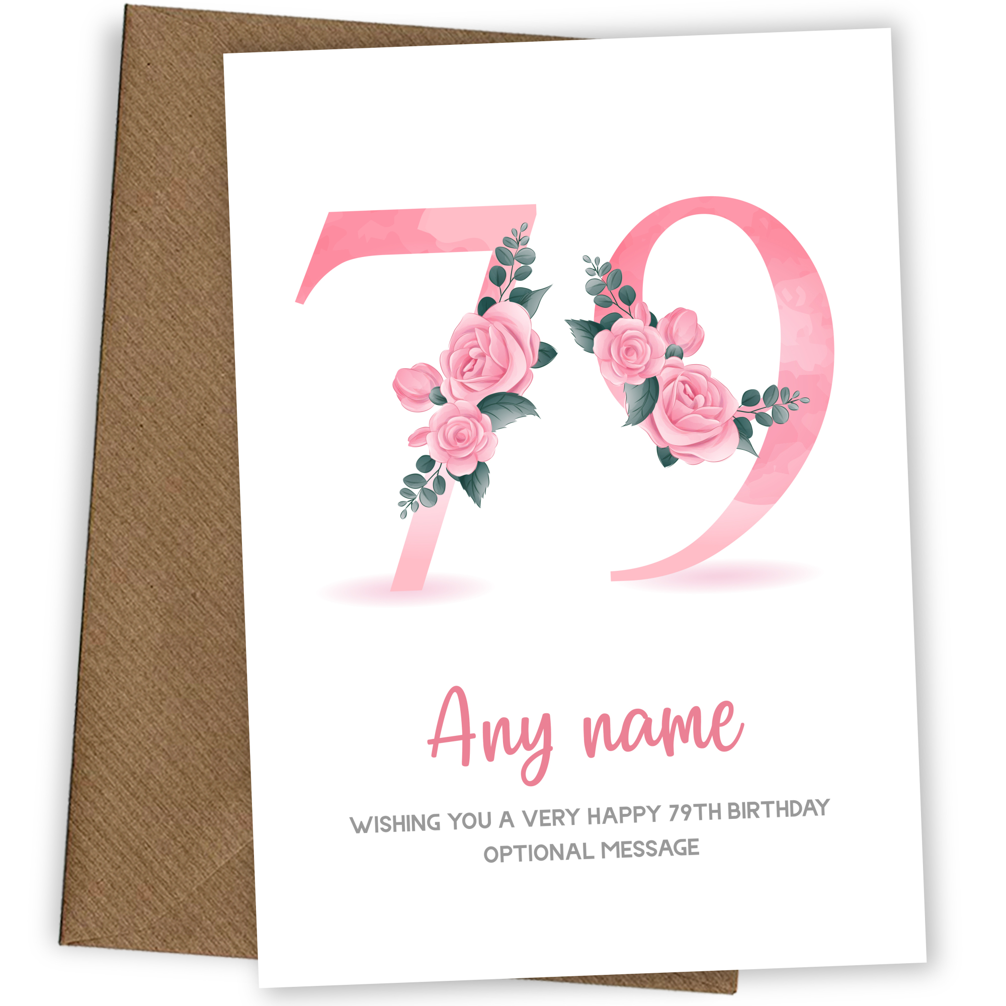 Personalised 79th Birthday Card for Women - Floral Greeting Cards