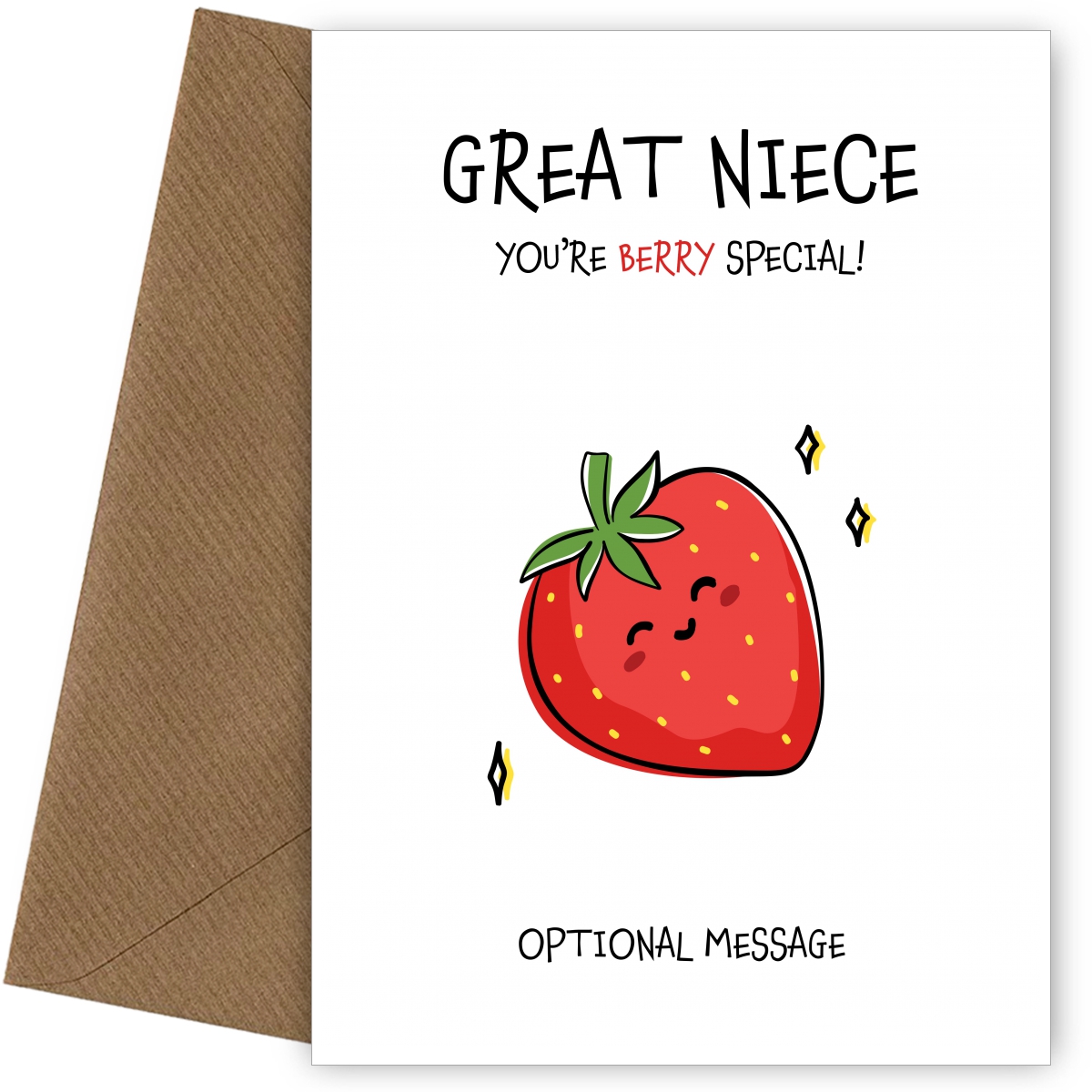 Fruit Pun Berry Special Card For Great Niece