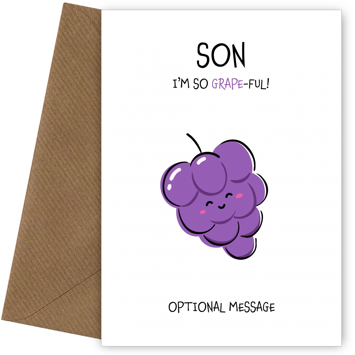 Fruit Pun So Grateful Card For Son