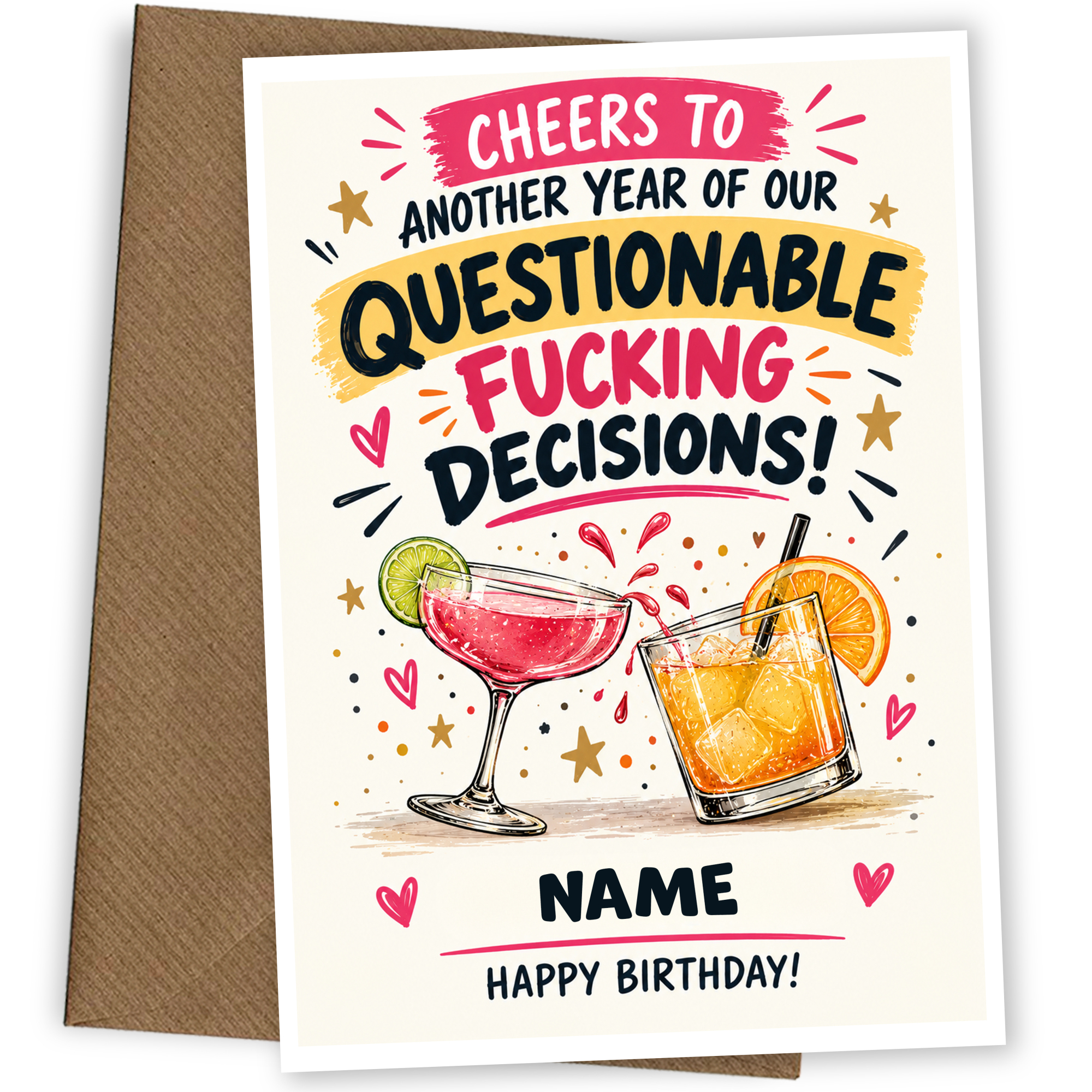Funny Birthday Card Another Year Of Questionable Decisions