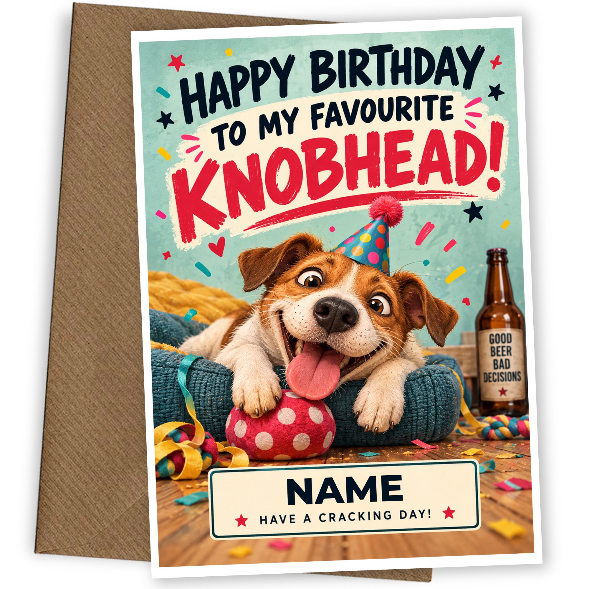 Funny Birthday Card My Favourite Knobhead 1