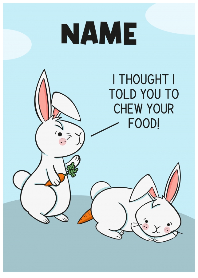 Chew Your Food Easter Card for Boys and Girls - Funny Easter Card for Kids