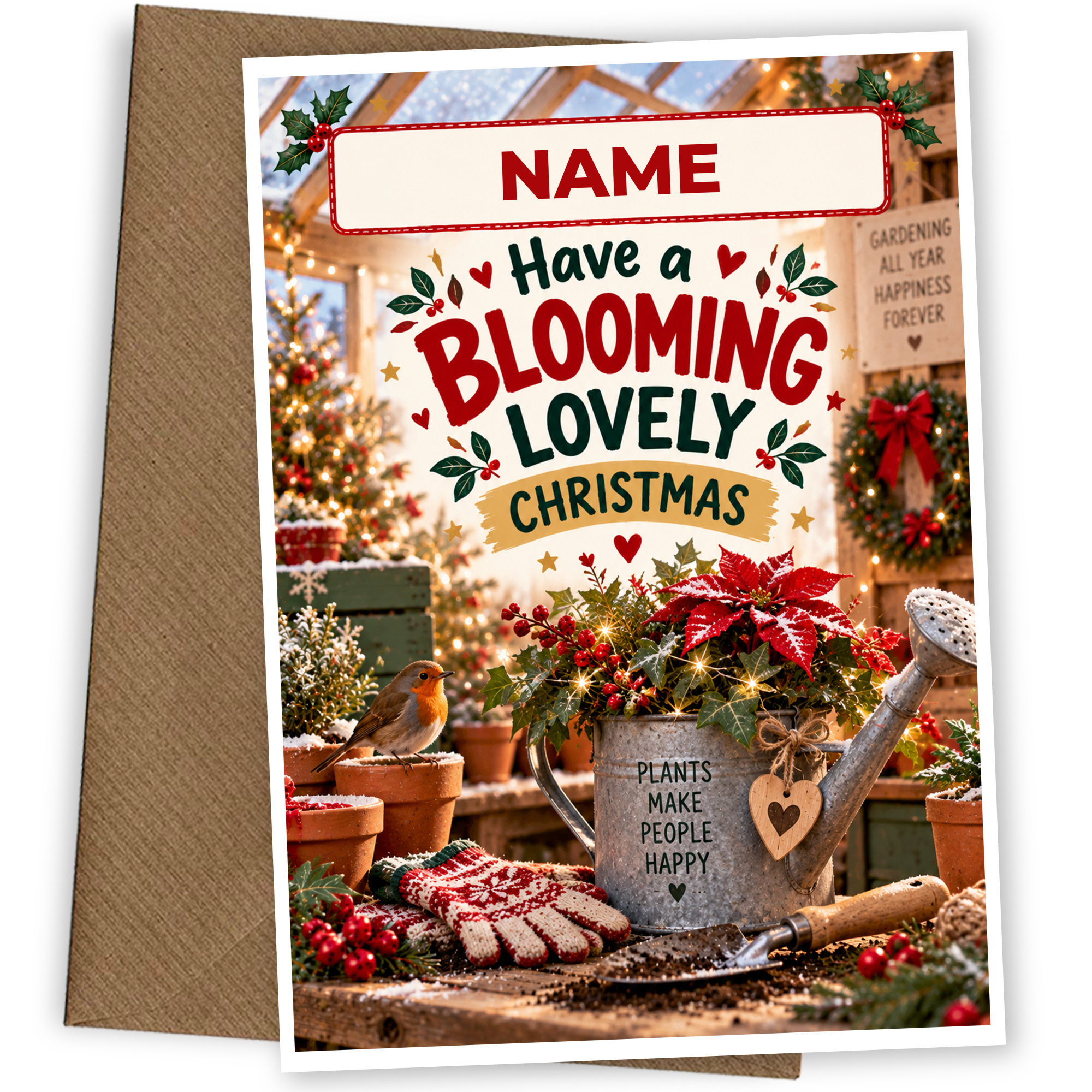 Gardening Christmas Card