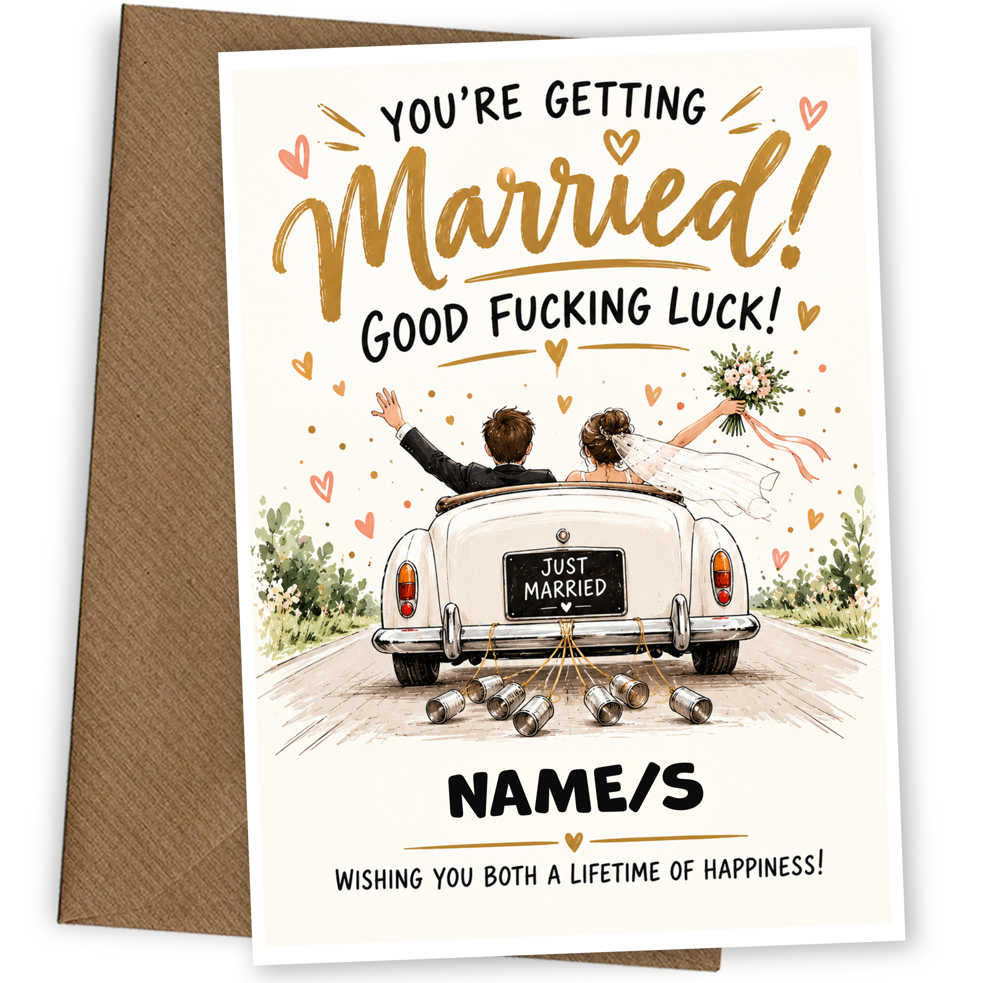Good F*cking Luck Wedding Day Card