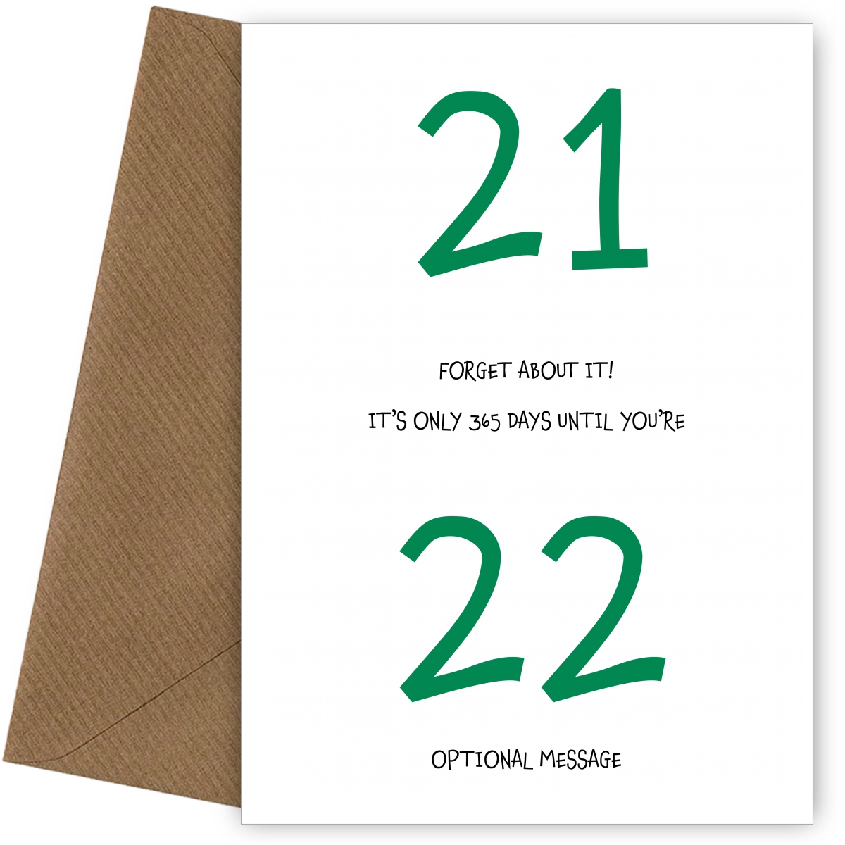 Happy 21st Birthday Card - Forget about it!