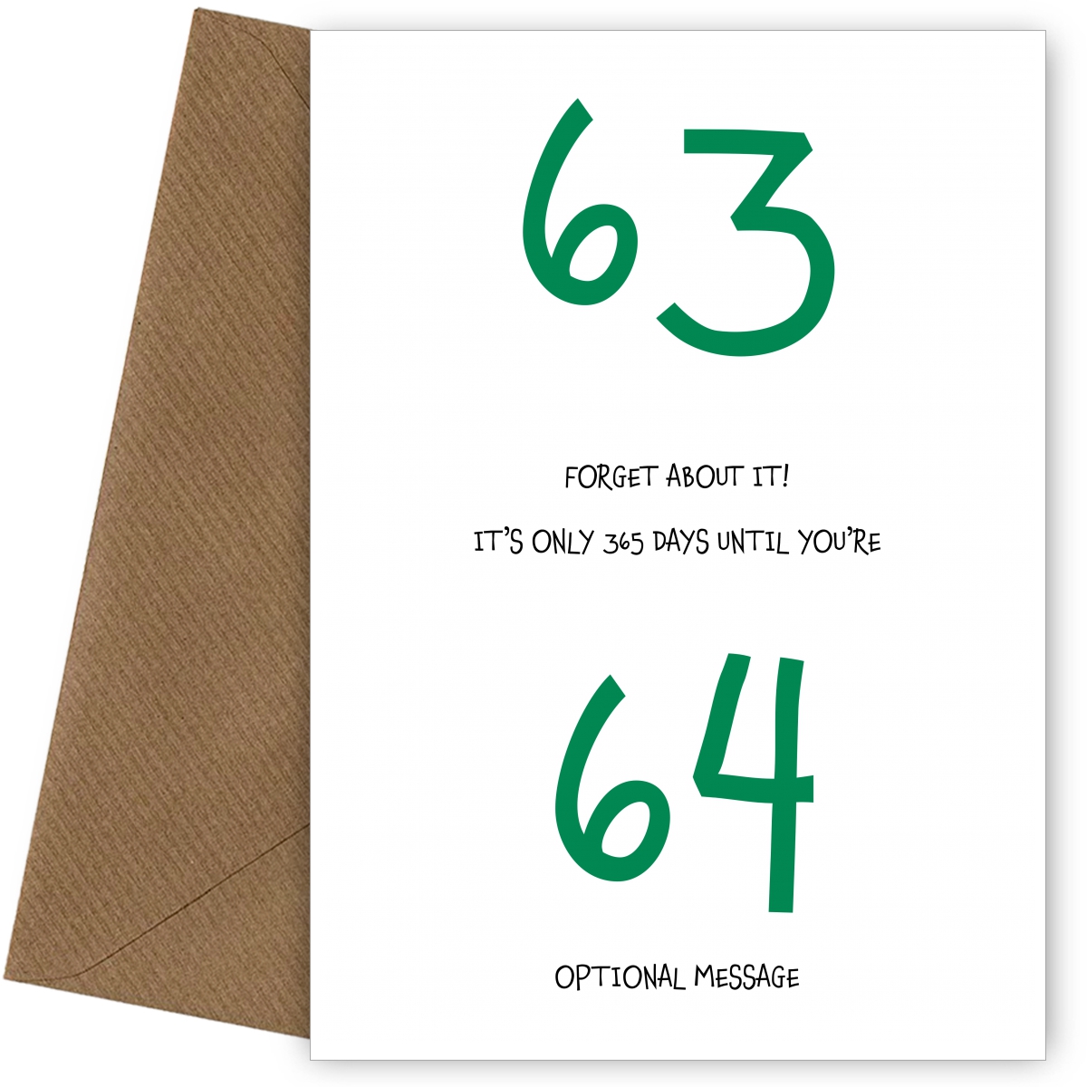 Happy 63rd Birthday Card - Forget about it!