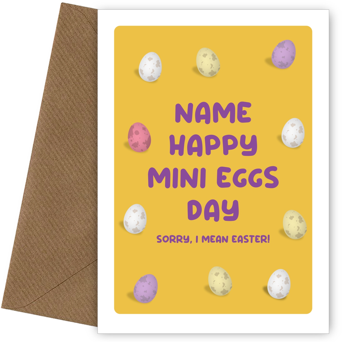Funny Single Easter Card - Happy Mini Eggs Day!
