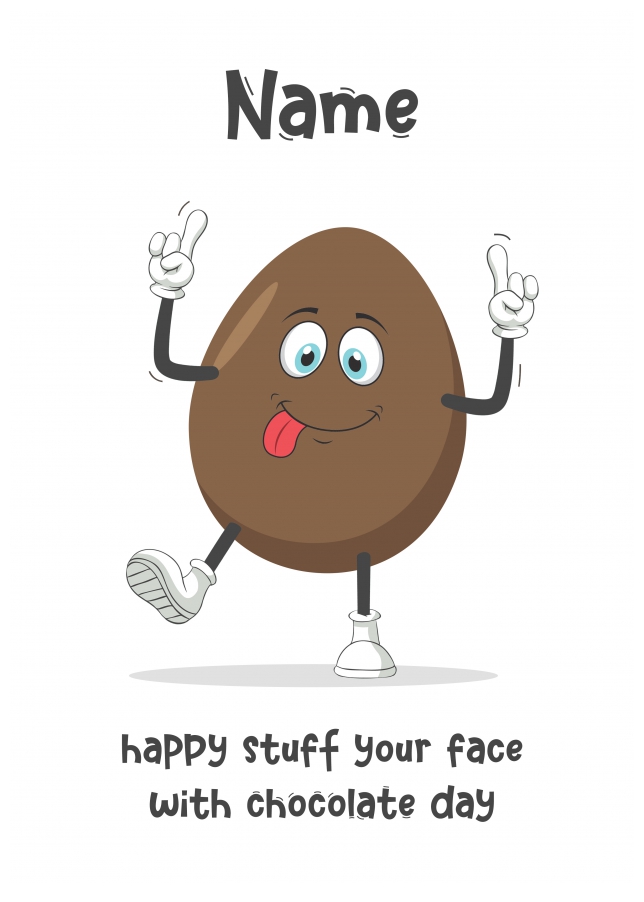 Funny Easter Cards - Personalised - Stuff Your Face With Chocolate Day -  Easter Card