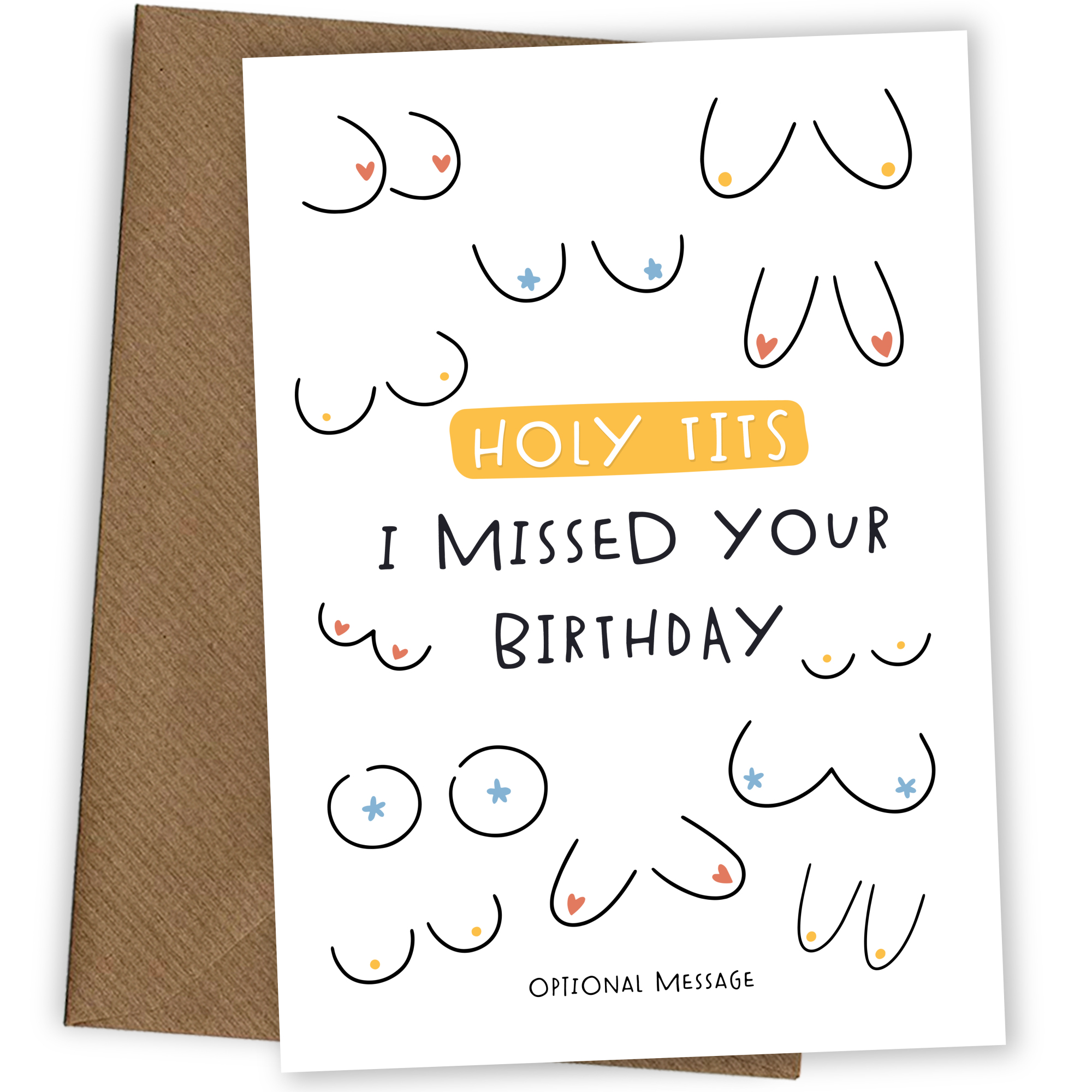 Rude Belated Birthday Cards for Women - Holy Tits
