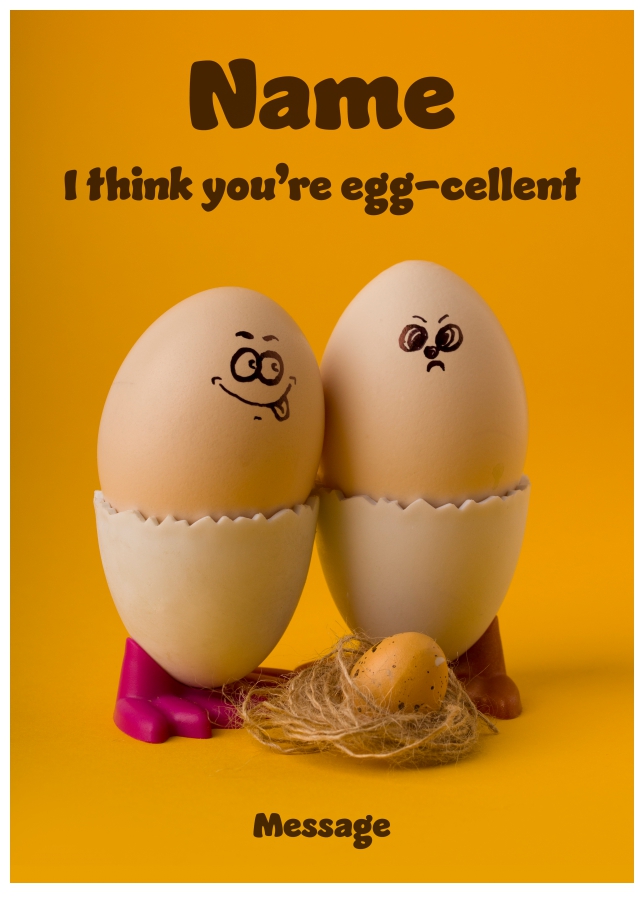 Personalised Easter Card - Hilarious You're Egg-cellent Joke