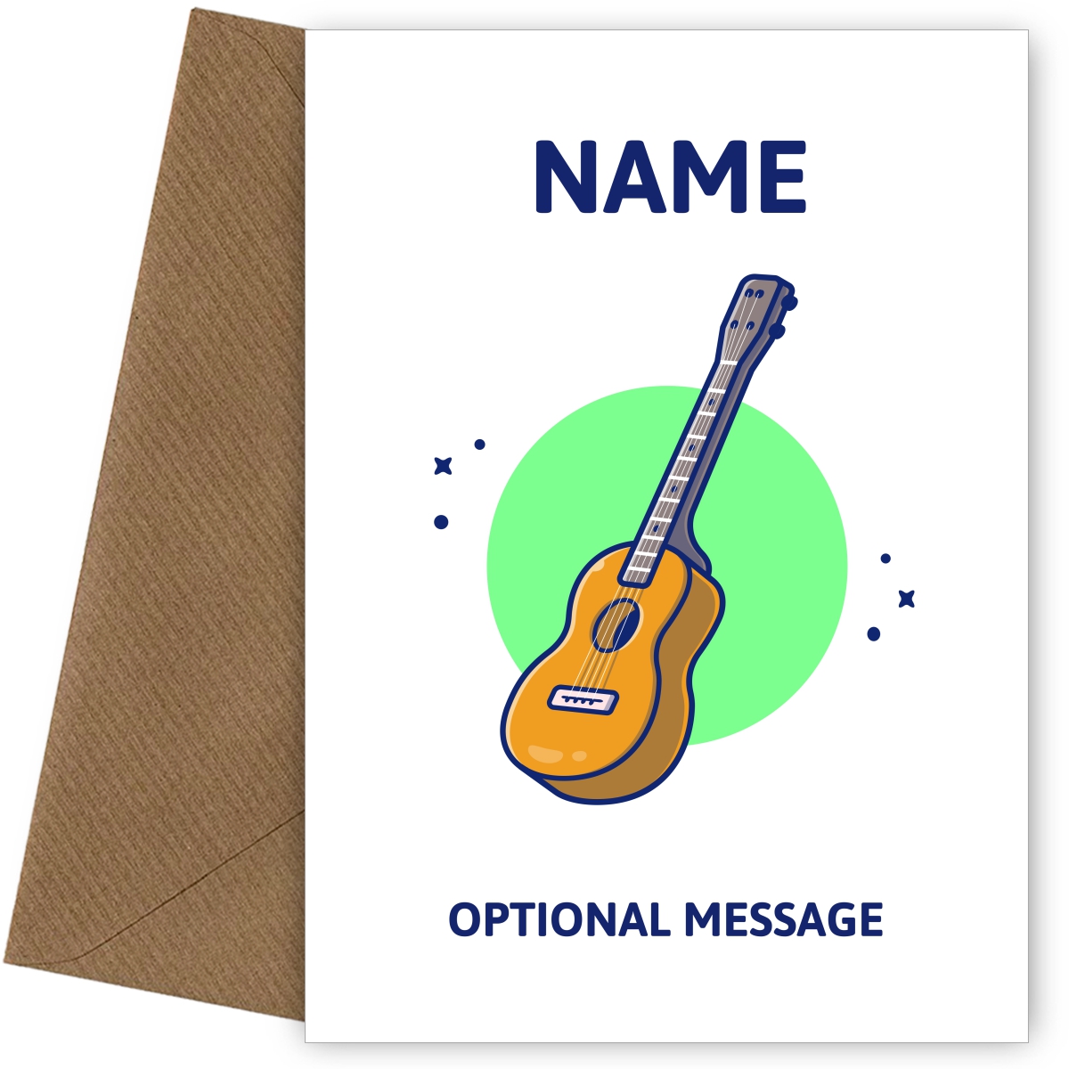 Acoustic Guitar Greetings Card
