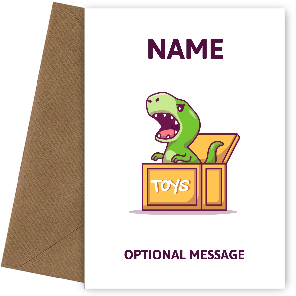 Dinosaur Toy Box Greetings Card