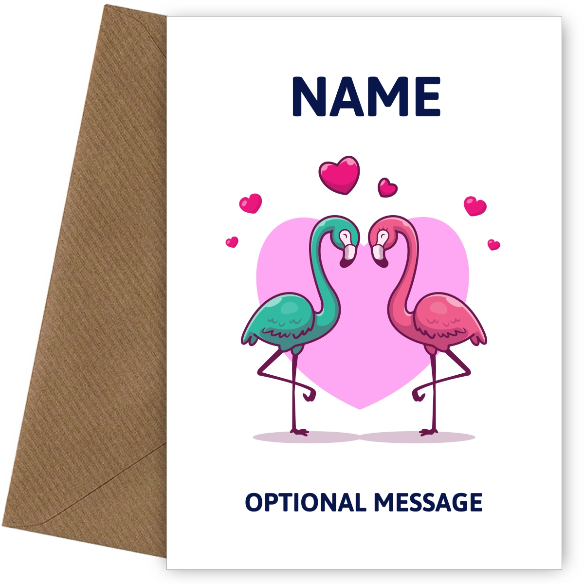 Love Flamingos Greetings Card