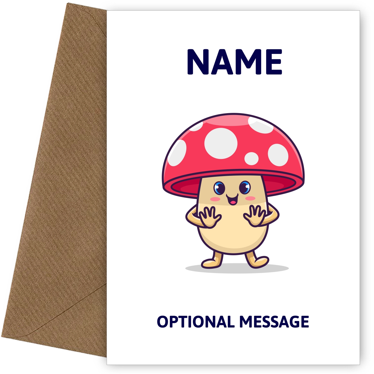 Happy Mushroom Greetings Card