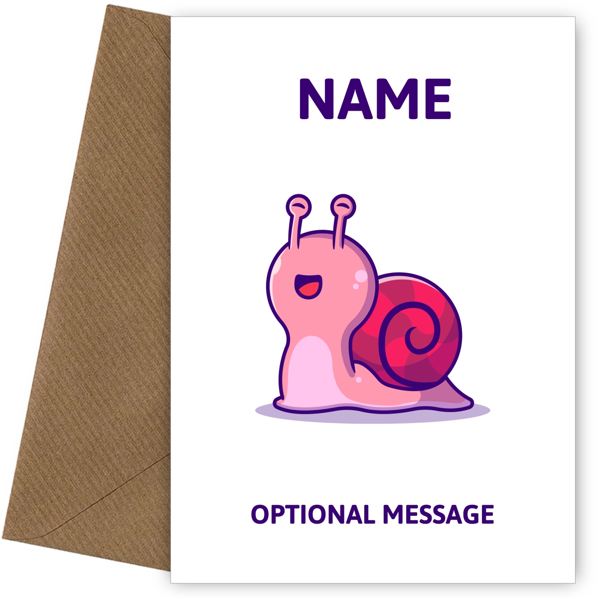 Happy Snail Greetings Card
