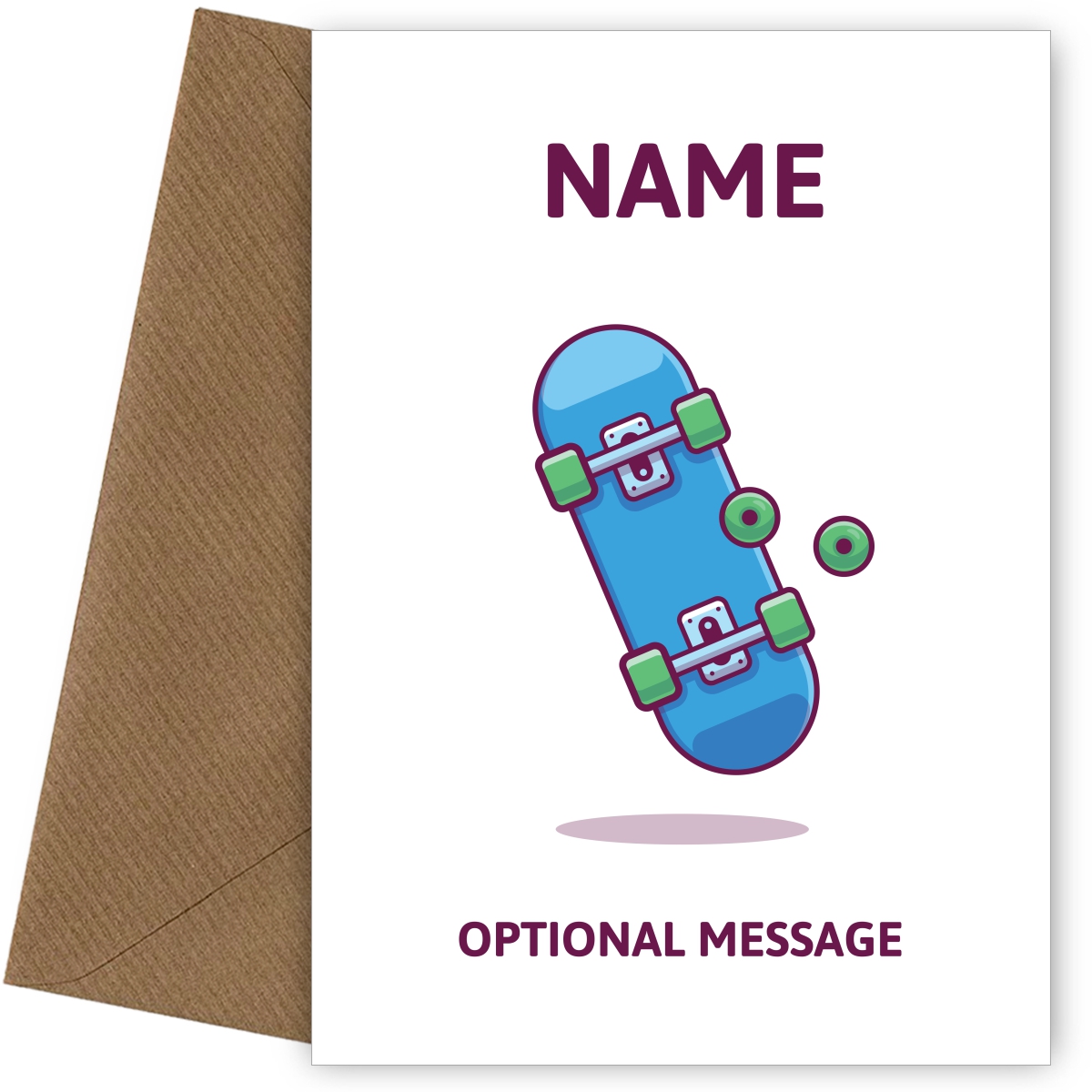 Skateboard Greetings Card
