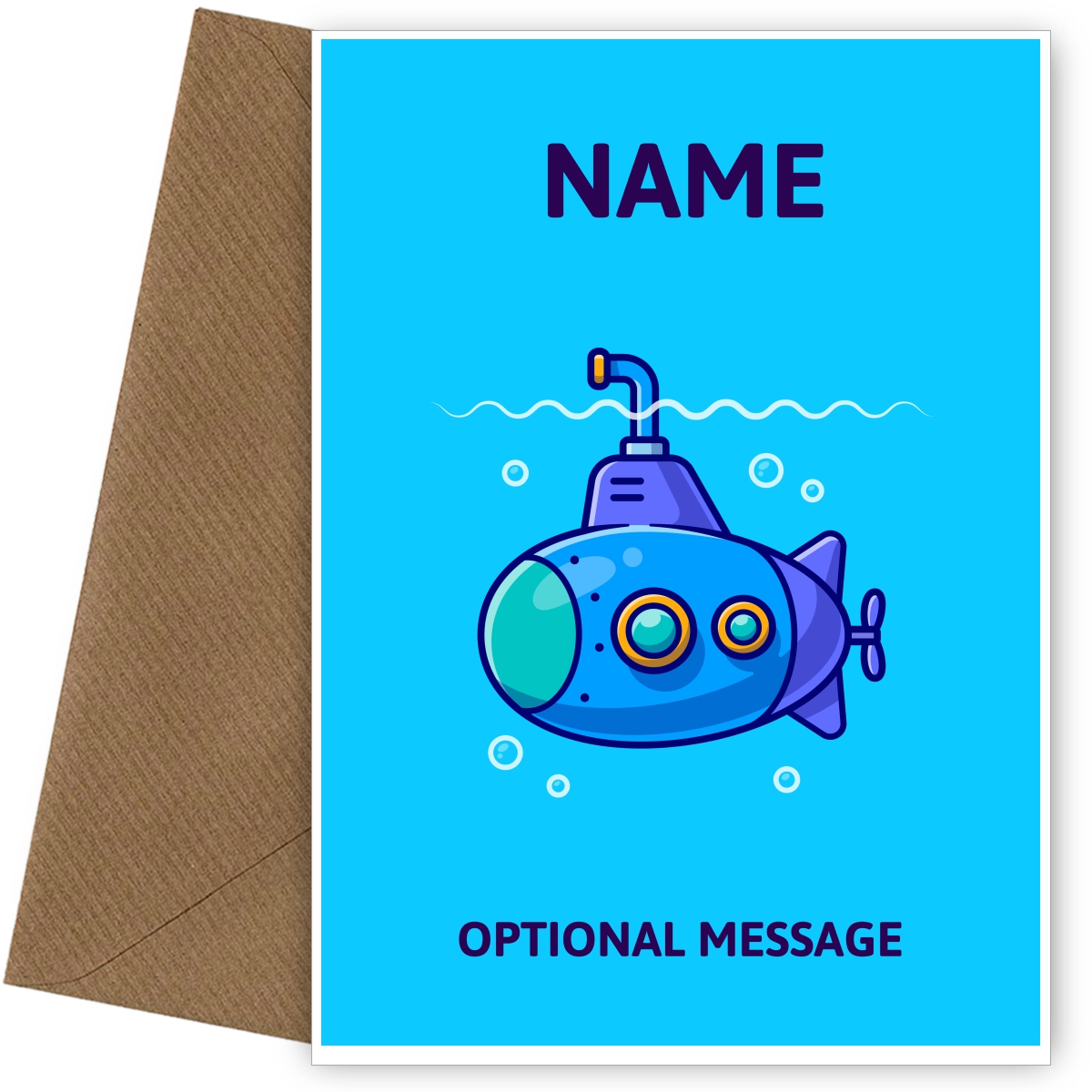 Submarine Greetings Card