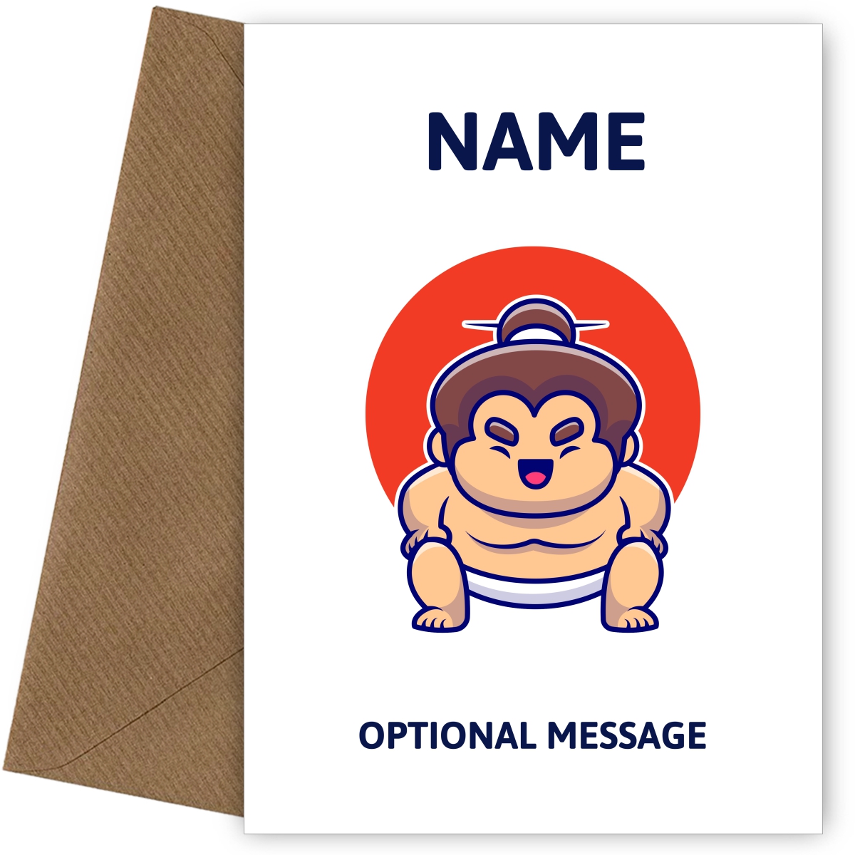 Sumo Wrestler Greetings Card