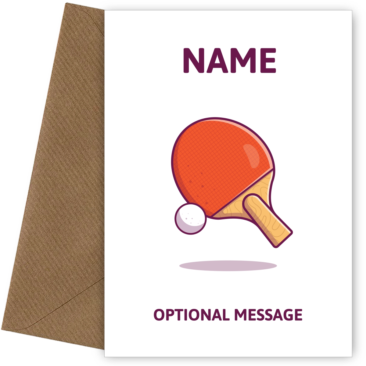 Table Tennis Greetings Card