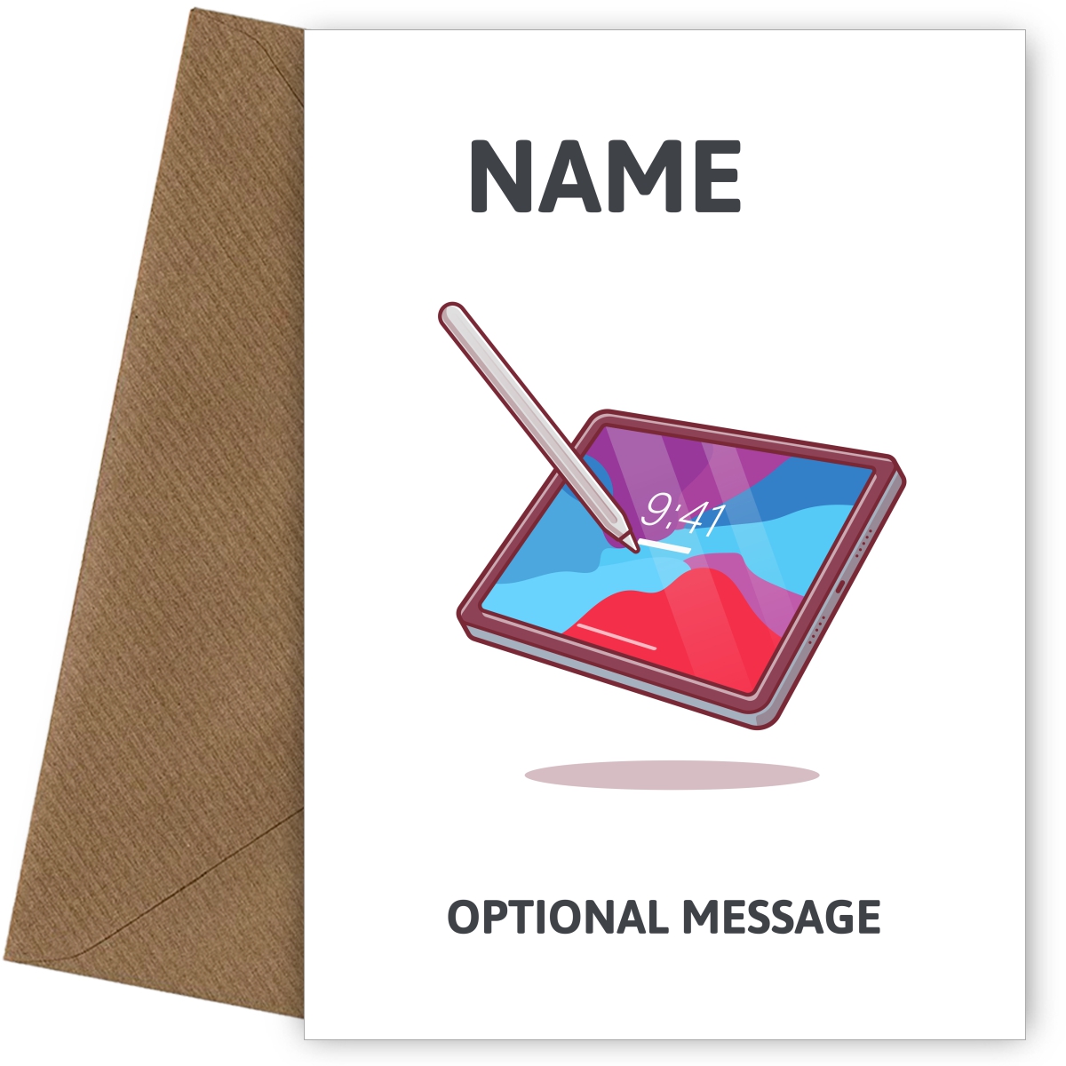 Personalised Tablet Birthday Card