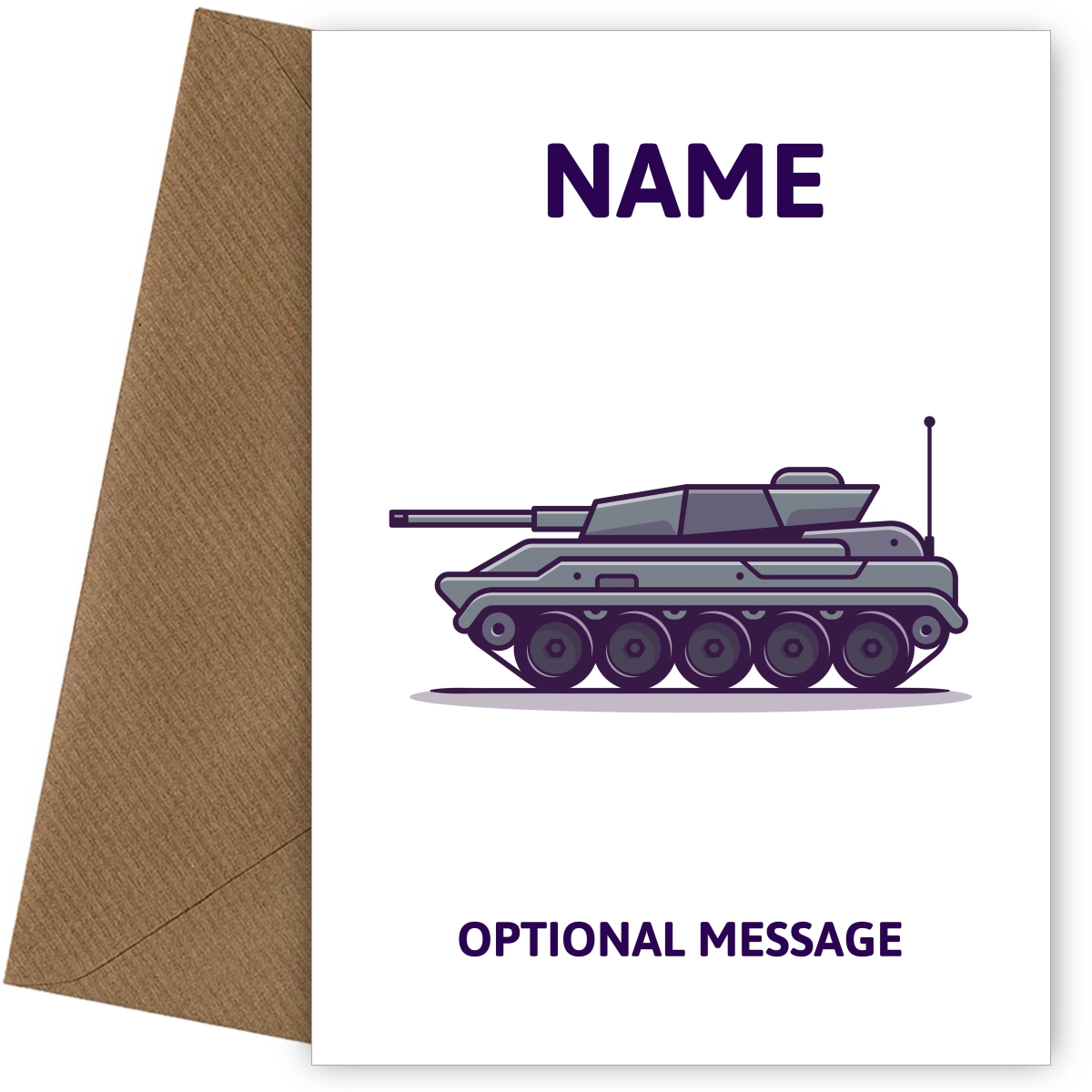 Military Tank Greetings Card