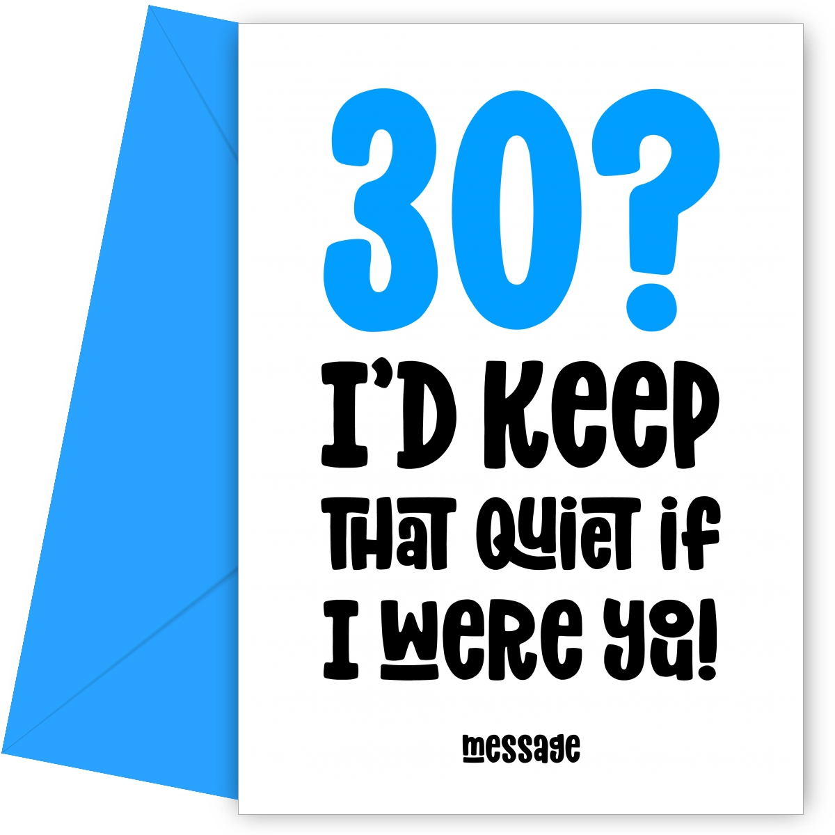 blue 30 : Keep That Quiet Birthday Card