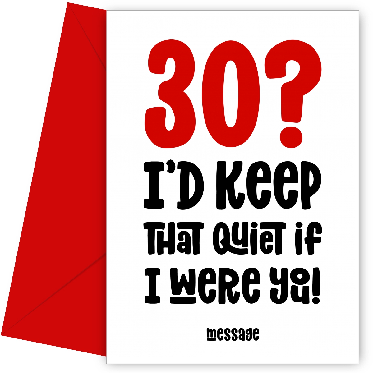 red 30 : Keep That Quiet Birthday Card