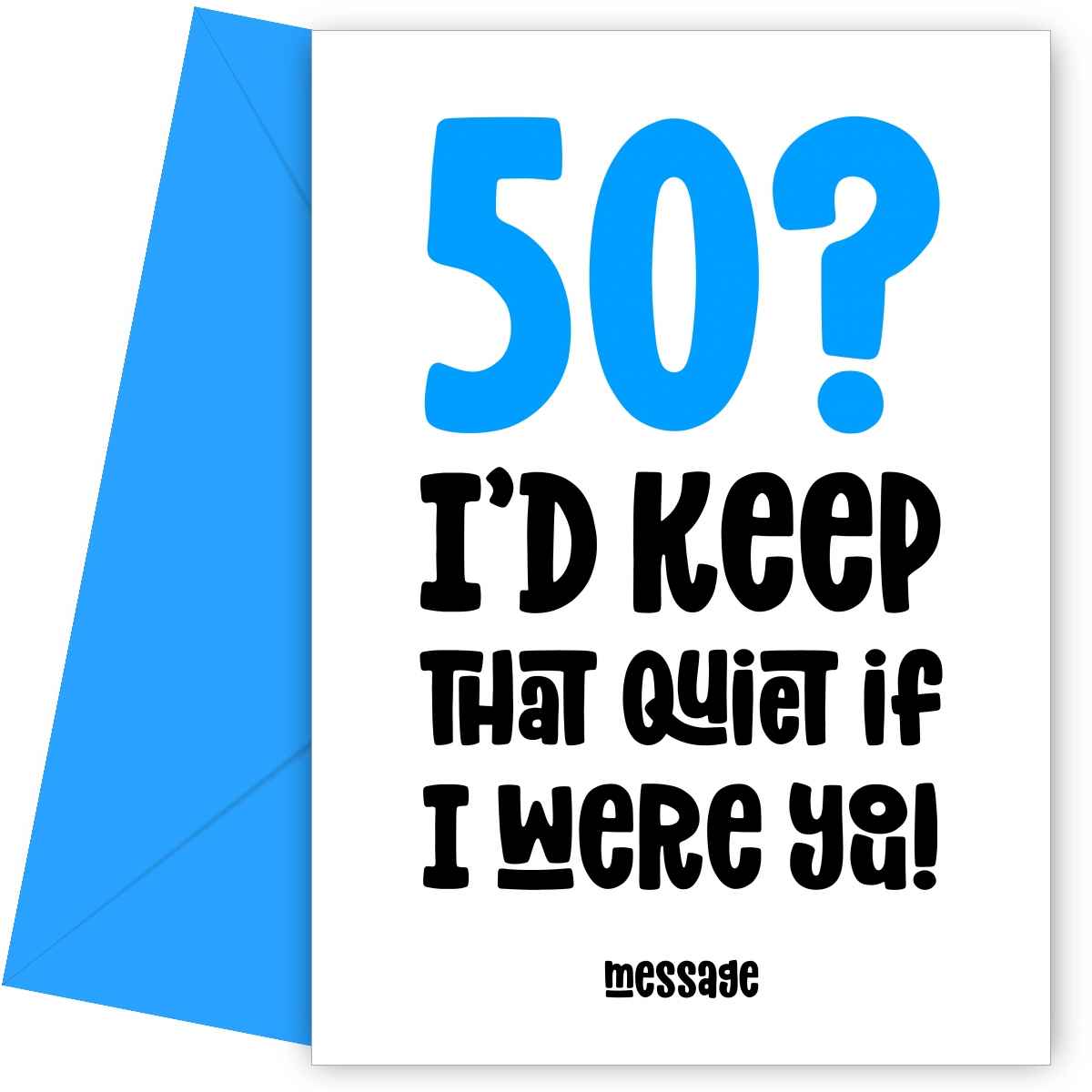blue 50 : Keep That Quiet Birthday Card