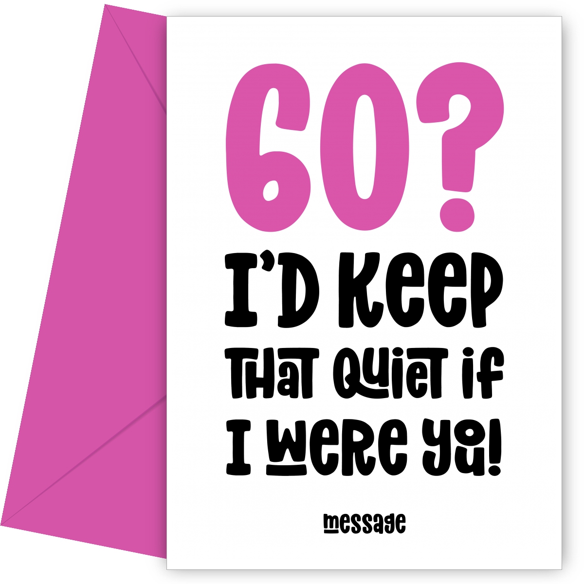pink 60 : Keep That Quiet Birthday Card