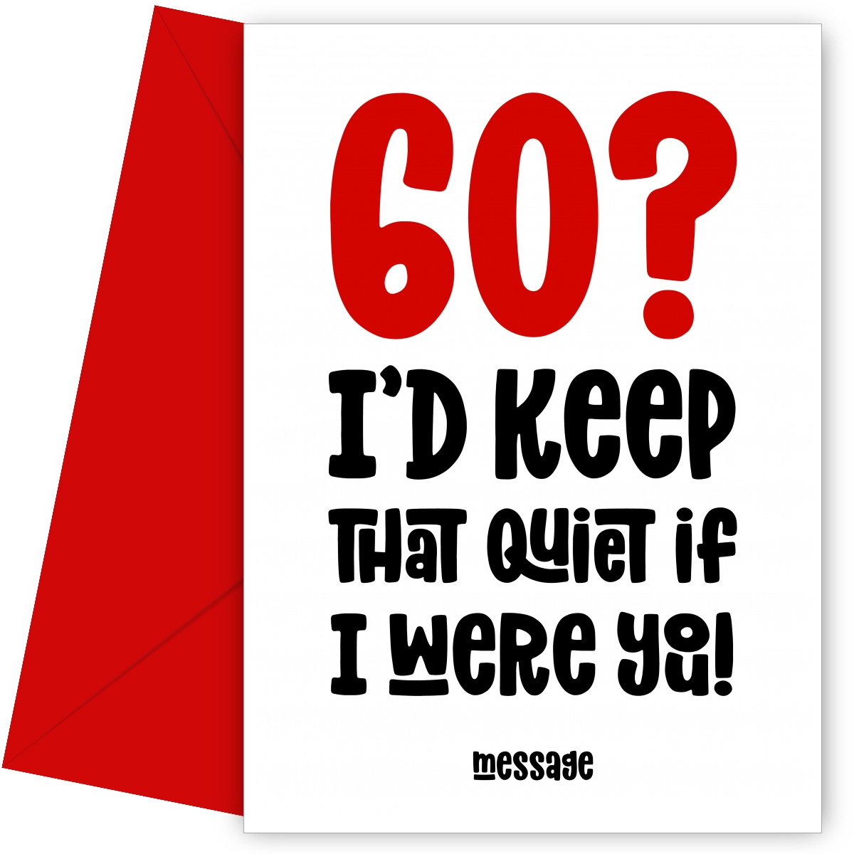red 60 : Keep That Quiet Birthday Card