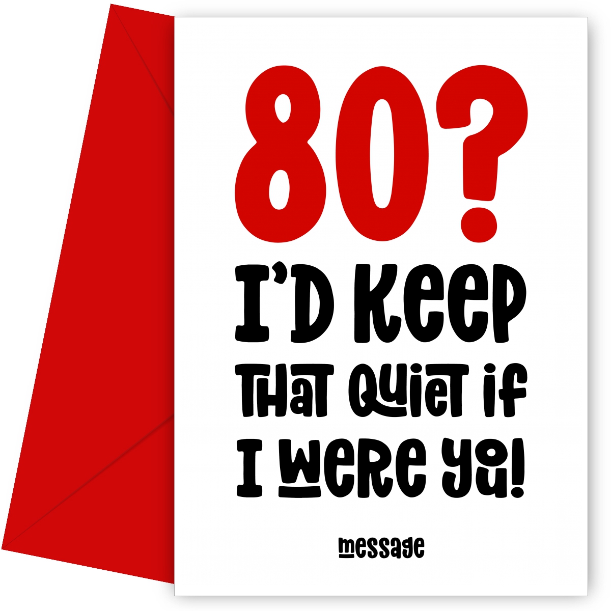 red 80 : Keep That Quiet Birthday Card