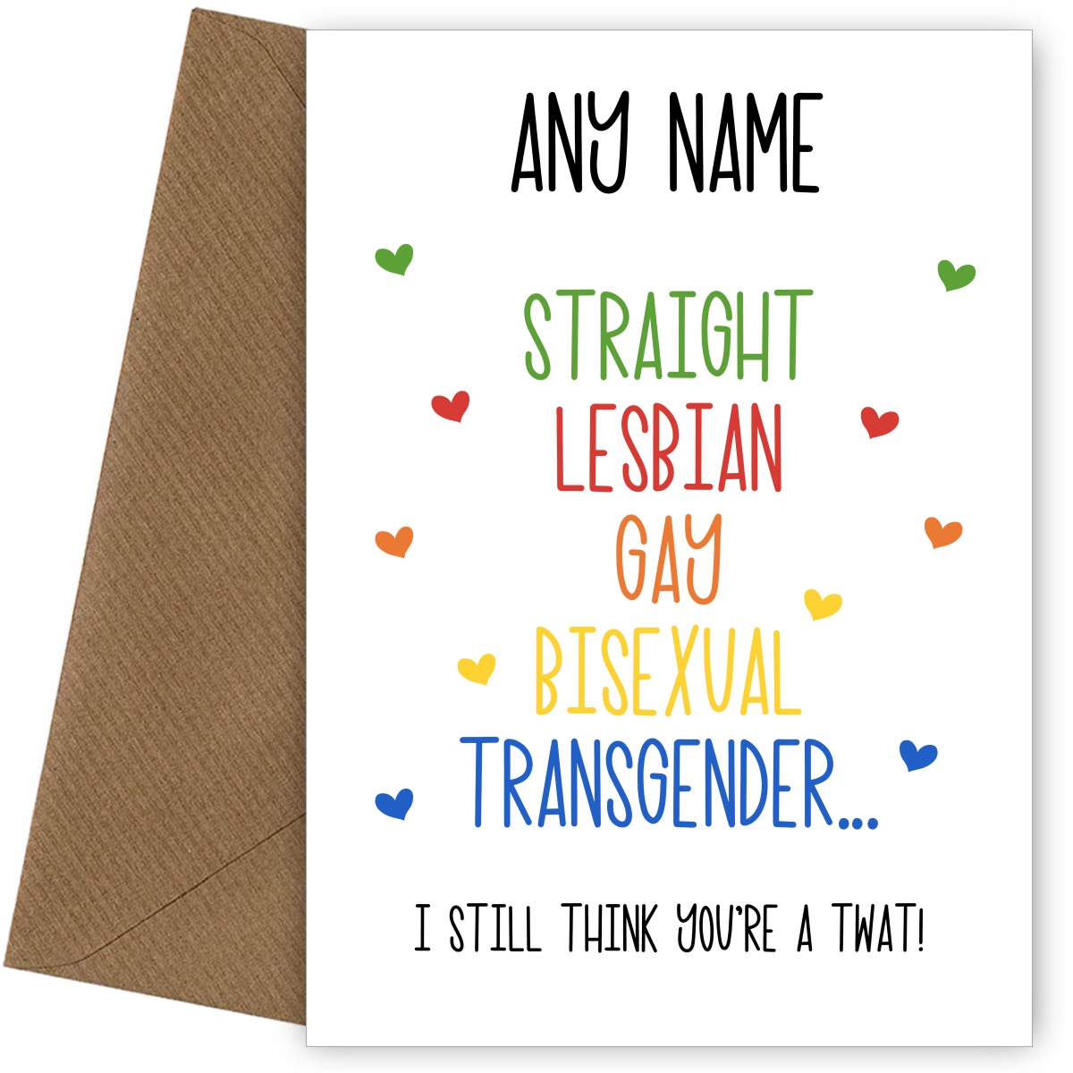 Personalised Gay Birthday Cards - LGBT Still a Tw*t