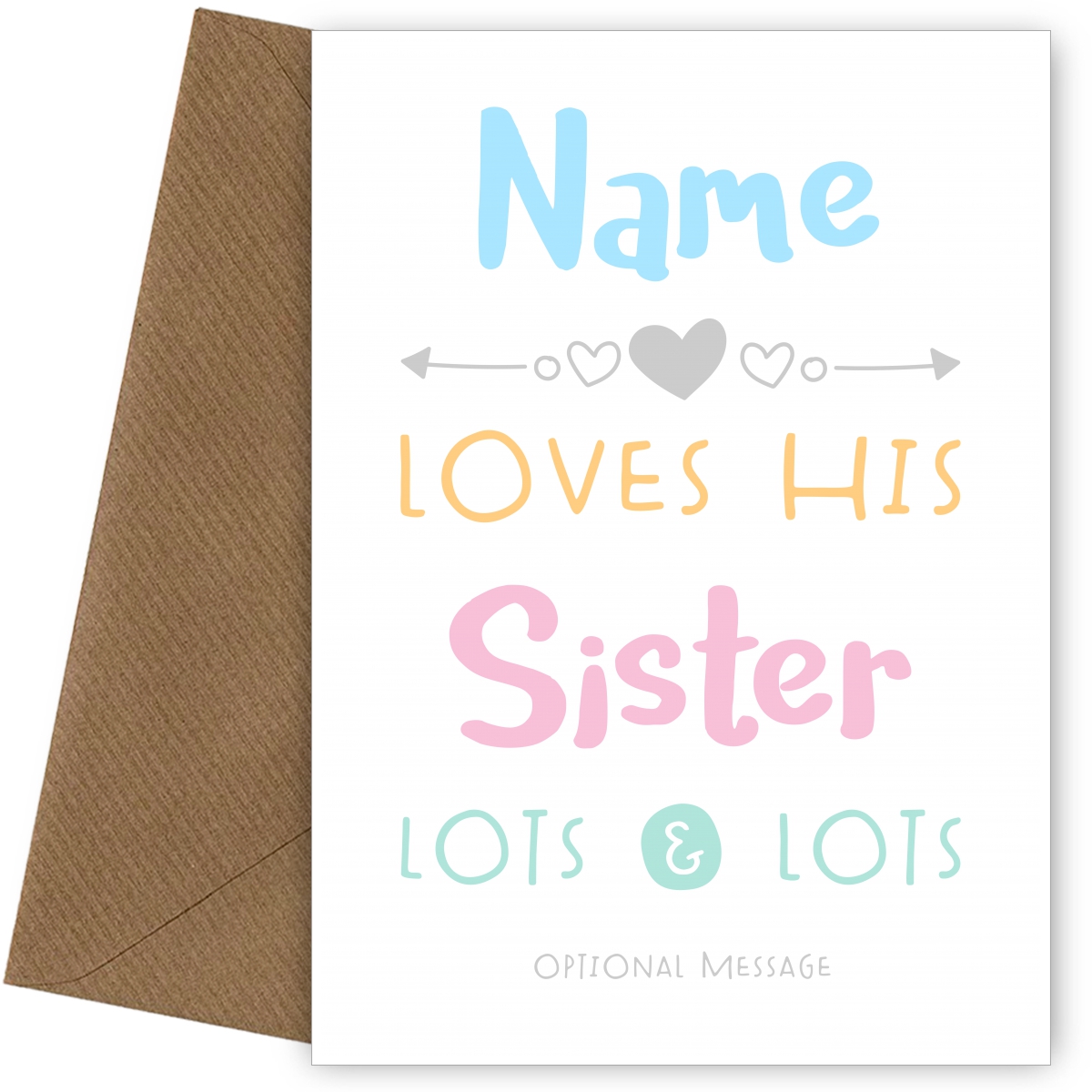 Personalised Sister Birthday Card - Love Lots & Lots Personalised Sister Birthday Card - Love Lots & Lots