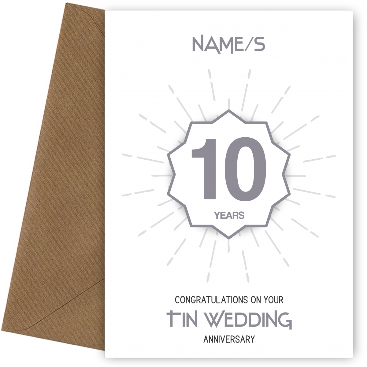 Personalised Wedding Anniversary Card